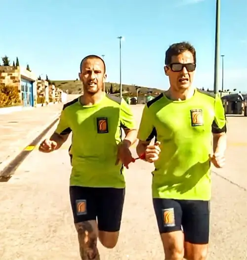 Miquel y Edu, corriendo