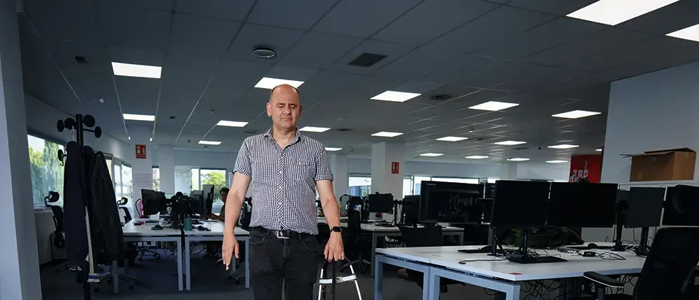 Rubén Domínguez, matemático, ciego y programador en el proyecto Galileo de la Agencia Espacial Europea (ESA).