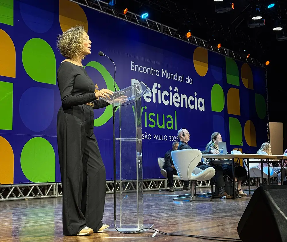 Cristina Chamorro, durante su discurso en la XI Asamblea General de la UMC.