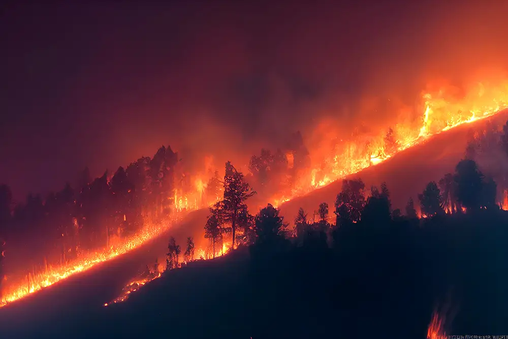 Incendio forestal.