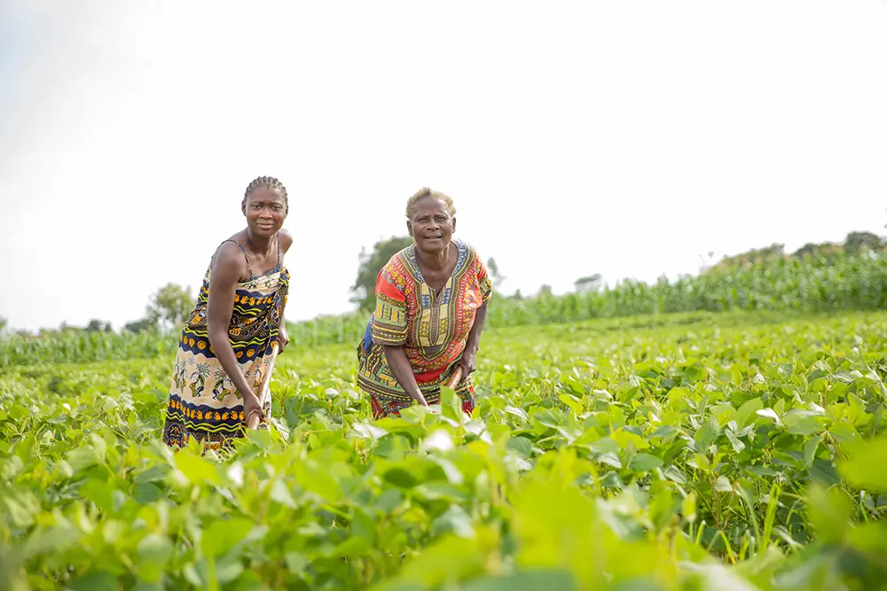 Dos mujeres africanas en el campo.