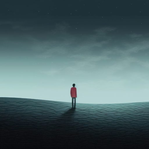 Persona en solitario en medio de la nada