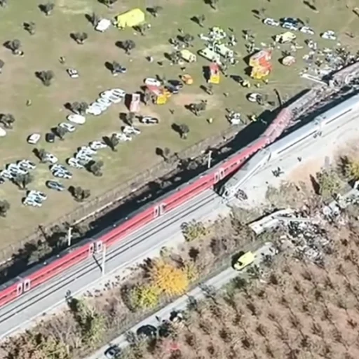 Imagen aérea del accidente ferroviario en Urda