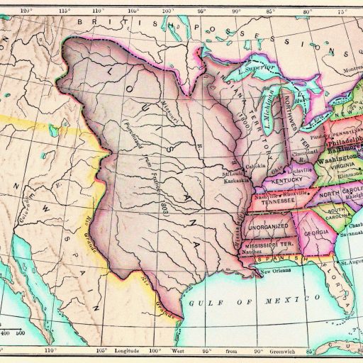 Mapa del Estados Unidos actual, a inicios del siglo XIX.