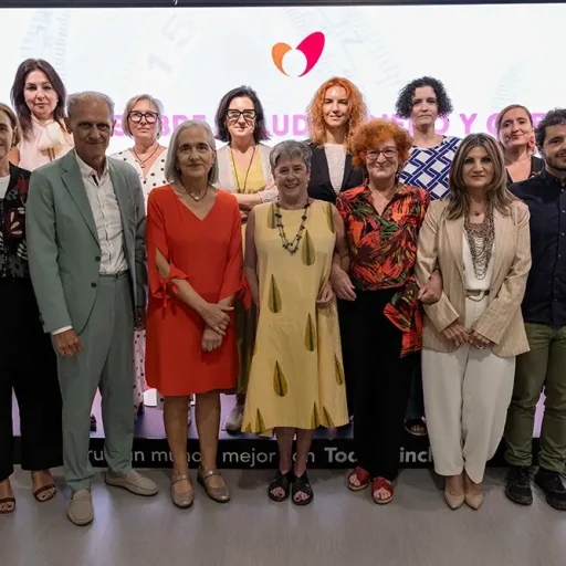 Las expertas de la jornada posan al inicio de la sesión