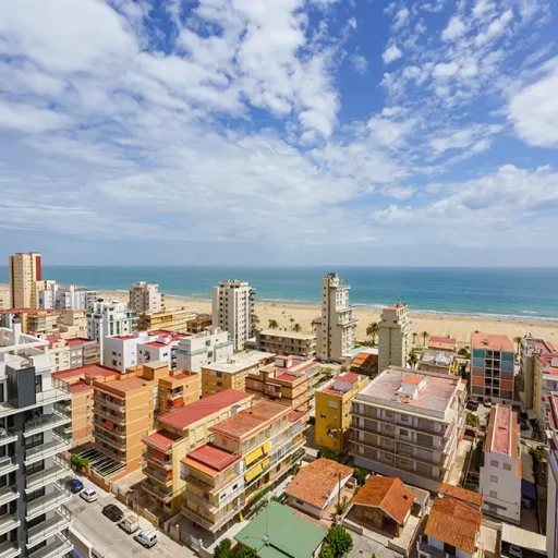 Vistas a la costa desde lo que podría ser un piso turístico.