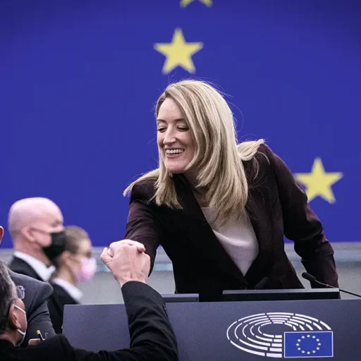 Roberta Metsola, en el Parlamento Europeo.