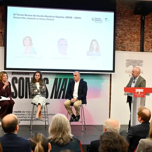 Mesa de debate durante la presentación del estudio ‘El Tercer Sector de Acción Social en España (2008-2024): desarrollo, impacto y retos a futuro’